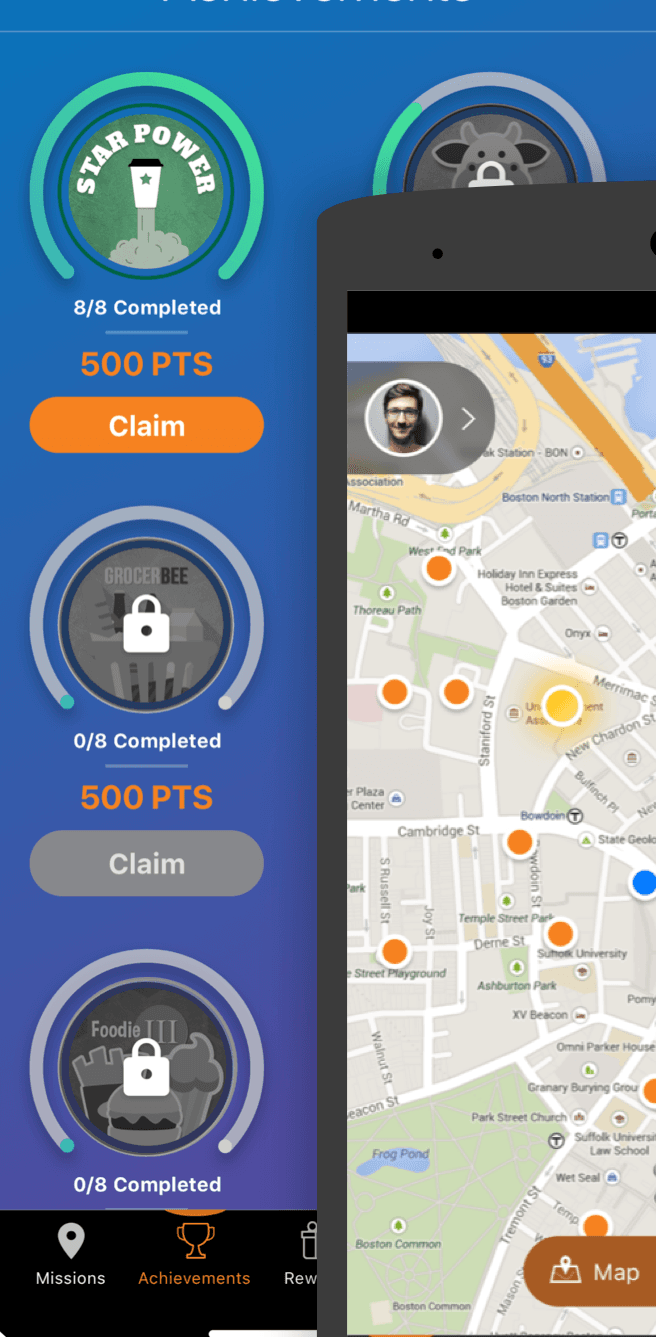 Mobee — achievements screen