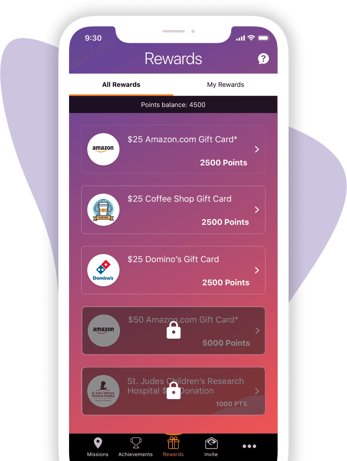 Mobee — rewards screen