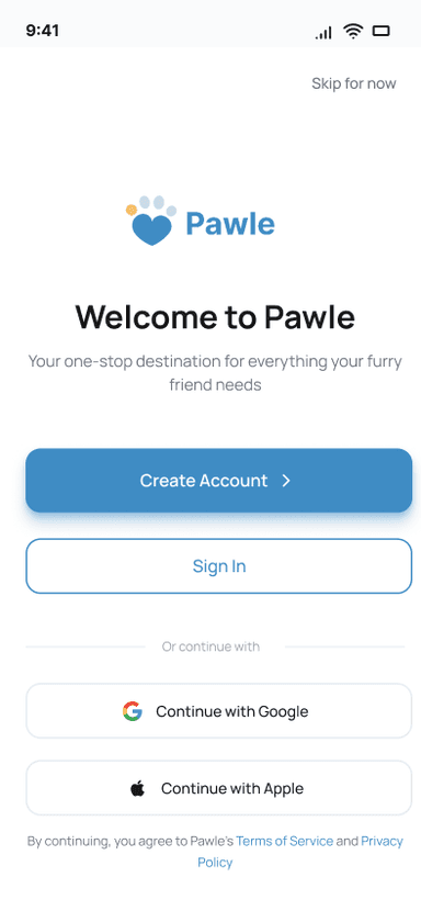 Pawle — First Impression screen 2